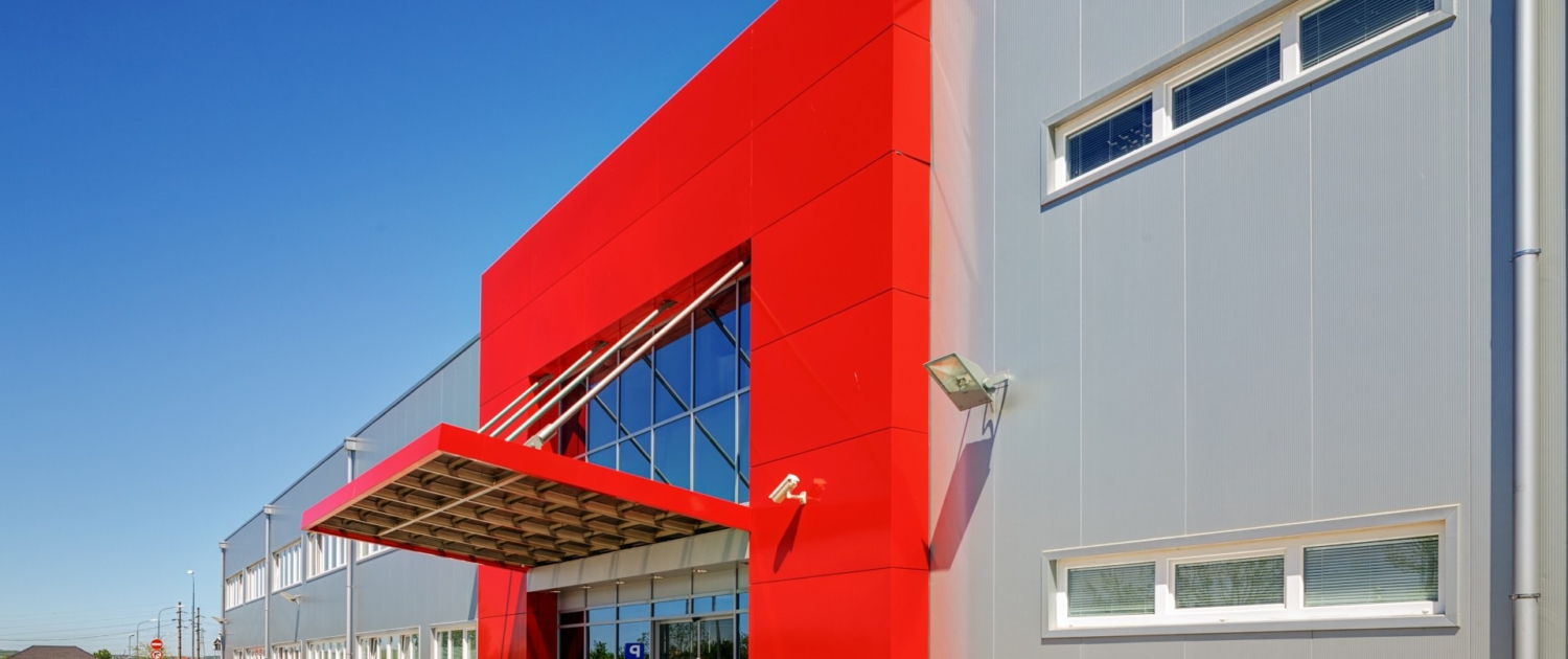 Aluminum facade on industrial building Sale-and-Lease-back